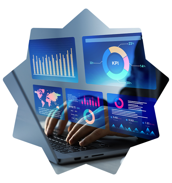 Qualcuno che lavora con i dati su un laptop