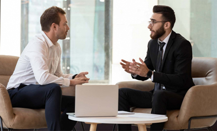 Two men having a meeting