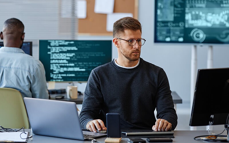 Male opening Microsoft device for setup