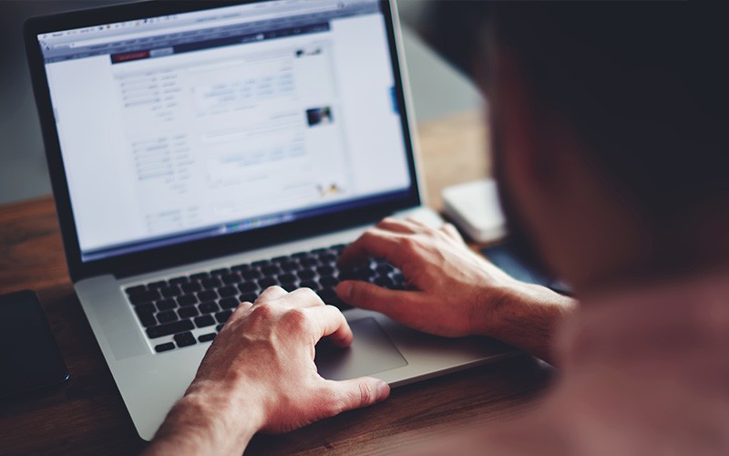 Man using a laptop