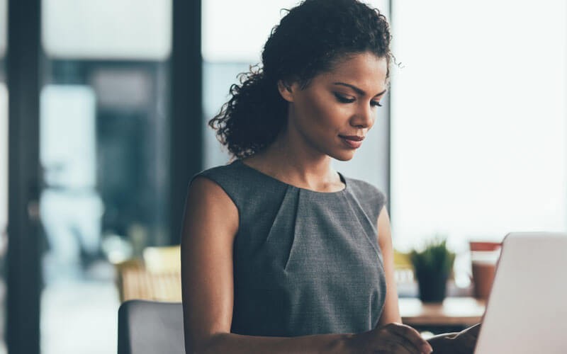 Woman using computer
